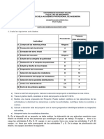 Actividad: Lista de Ejercicios Pert/Cpm 1. Dada Las Siguientes Actividades