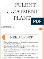 Effulent Treatment Plant: A Presentation By-Nishith Shekhar Tripathi