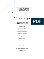 Metaparadigm in Nursing: Angeles University Foundation Angeles City, Pampanga College of Nursing Academic Year 2019-2020