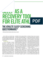 Sleep As A Recovery Tool For Elite Athletes: The Athlete Sleep Screening Questionnaire