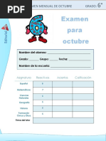 Examen Oficial de Octubre 6to Grado