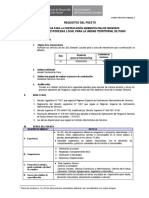 Requisitos Del Puesto (02) Gestores/As Local para La Unidad Territorial de Puno