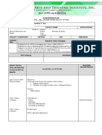 P L A N / S E S S I O N P L A N: Faculty Id. No. Faculty Name Track/Strand