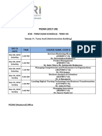 End Term 8 Schedule