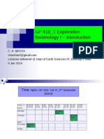 GP 418 - 1 - Exploration Seismology-I Introduction