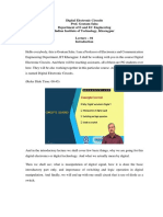 Digital Electronic Circuits Prof. Goutam Saha Department of E and EC Engineering Indian Institute of Technology, Kharagpur Lecture - 01