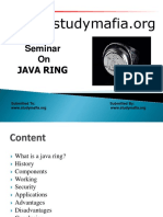 Seminar On Java Ring: Submitted To: Submitted by