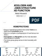 Hemoglobin and Myoglobin Structure and Function