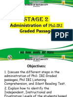 Stage 2: Administration of Phil-IRI Graded Passage