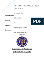 Topic:: Jones AND Crandall'S Self Actualization Scale