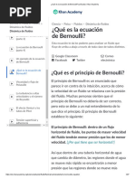 ¿Qué Es La Ecuación de Bernoulli - (Artículo) - Khan Academy PDF