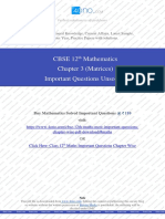 Cbse 12 Mathematics Chapter 3 (Matrices) Important Questions Unsolved