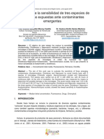 Evaluacion de La Sensibilidad de Tres Especies de Microalgas Expuestas Ante Contaminantes Emergentes PDF