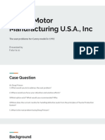 Toyota Motor Manufacturing U.S.A., Inc: The Seat Problems For Camry Model in 1992