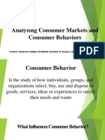 Topic # 5 Analyzing Consumer Markets and Consumer Behaviors