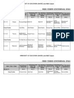 Mid Term Date Sheet All