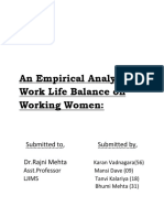 An Emparicle Analysis of Work Life Balance On Working Women