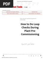 How To Do Loop Checks During Plant Pre-Commissioning