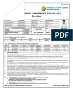 National Eligibility Cum Entrance Test (Ug) - 2019 Score Card