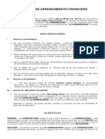 Modelo de Contrato de Arrendamiento Financiero