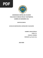 Juntas de Construcción, Contracción y Dilatación