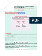 Ecuaciones e Inecuaciones de Primer Grado