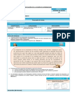 Planificación de La Sesión de Aprendizaje: Primero 2 Horas Pedagógicas