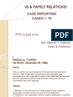 Persons & Family Relations: Case Reporting CASES 1-70