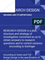 Research Design: Meaning and Its Importance