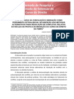 Artigo - A Importancia Da Conciliação e Mediação Como Ferramente Extrajudicial de Inserção Aos Metodos Alternativos para Resolução de Conflitos