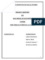 Project Report ON Doctrine of Estoppel Under The Indian Evidence Act, 1872