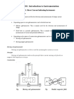 ECEG - 4201: Introduction To Instrumentation: Chapter 2: Direct Current Indicating Instruments