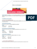 Clases de Analogías Verbales y Sus Ejemplos - Razonamiento Verbal