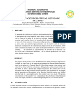 Informe Cuantificación de Proteinas. Metodo de Bradford Lab Analisis de Alimentos