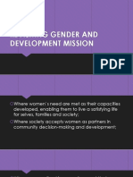 Revisiting Gender and Development Mission