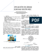 Clasificación de Áreas Peligrosas Según Nec