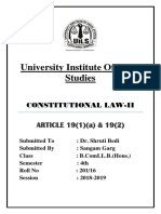 University Institute of Legal Studies: Constitutional Law-Ii