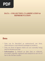 Data - Collection, Classification & Representation