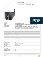 Product Data Sheet: APC Smart-UPS 1500VA LCD 120V