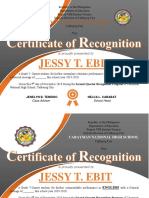 Certificate of Recognition - 2nd Quarter