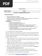 Evaluación Caarcteristicas de Las Seres Vivos