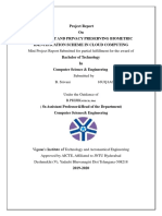 Project Report On An Efficient and Privacy Preserving Biometric Identification Scheme in Cloud Computing