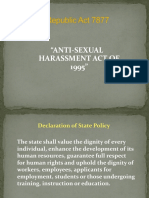 RA 7877 Anti Sexual Harassment Act of 1995