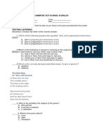 Summative Test in Grade 10-English: Tomorrow's Event