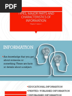 Types, Major Parts and Characteristics of Information: Chapter 6: Lesson 1