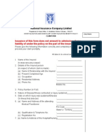 National Inurance Company Limited - Claim Form