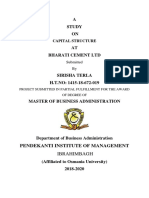 Capital Structure Analysis at Bharathi Cement