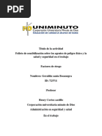 Sobre Los Agentes de Peligro Físico y La Salud y Seguridad en El Trabajo