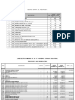 Presupuesto de Materiales Alumbrado Publico