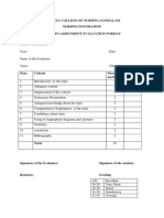 Health Talk Evaluation Format